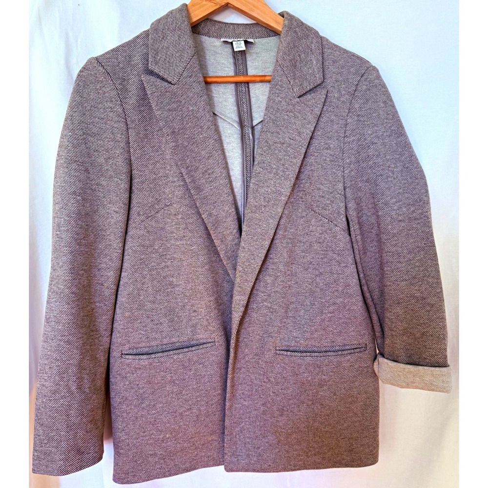Topshop Womens Gray Unlined Notch Lapel Single-Breasted Blazer Jacket Size 8